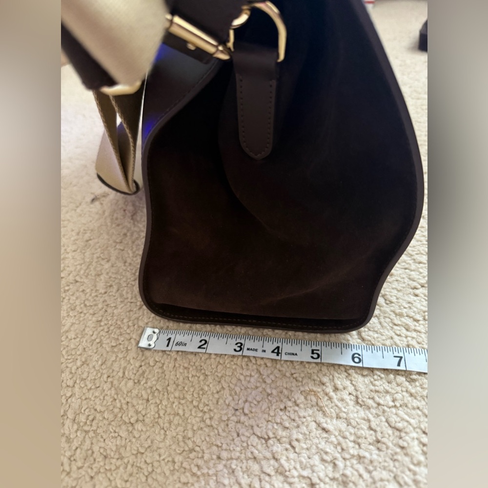 Boldrini Selleria dark brown (the ROW)/ suede tote bag/travel / trending bag - Picture 15 of 16